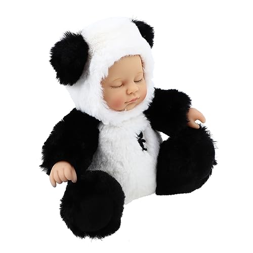 TOYANDONA Simulatorbaby weihnachsgeschenk weihachtsgeschenk plushible snugible weinachtsgeschenk Puppen für Babys pucktuch Plüschspielzeug Plüschpuppe schlafende Puppe PP Baumwolle Weiß von TOYANDONA