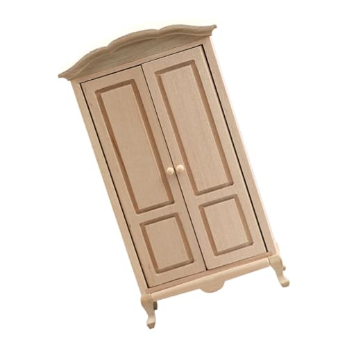 TOYANDONA Simulierter Kleiderschrank Puppe Minischrank Wohnkultur Mini Möbel Kleiderschränke Kleiner Holzschrank Miniatur Kleiderschrank Miniaturmöbel Winzige Möbel Khaki Hölzern von TOYANDONA