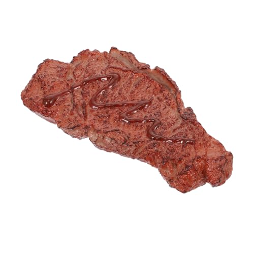 TOYANDONA Simuliertes Steak falsches Fleisch Grillspielzeug gefälschtes Steak Steak-Modell für Kinder mutfak aksesuarları küche armaturen Food-Modell Simulation Steak-Requisite Plastik Brown von TOYANDONA