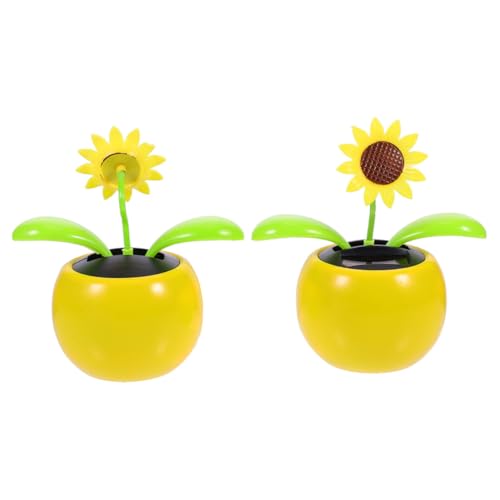 TOYANDONA Solar Automatik Schaukel Auto Ornamente Sonnenblume Angetriebene Solar Tanz Sonnenblumen Autos Solar Armaturenbrett Dekoration Heimdekoration Animiertes Tänzer Spielzeug von TOYANDONA