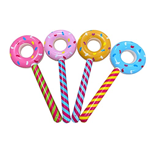 TOYANDONA Spielzeug Für Kinder 4 Stück Donut Aufblasbarer Stick Sommerspielzeug Baby Sommerspielzeug Sommerballons Kinderpartygeschenke Goodie Bags Aufblasbarer Lutscher Sommer Aufblasbares von TOYANDONA