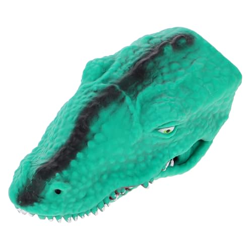 TOYANDONA Spielzeug-krokodil-handpuppe Dino-Puppe Drachen Handpuppe Fingerpuppen Spielzeug Halloween-fingerpuppe Tierische Handpuppe Dinosaurier Handpuppen Gummi Hai-fingerpuppe Green von TOYANDONA