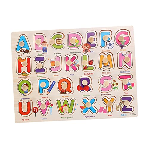 TOYANDONA Kinder Puzzle rätselbuch Kinder Wooden Jigsaw Puzzle Kinder rätsel Wooden Puzzles Spielzeuge Puzzlebrett aus Holz Puzzle-Brett Buchstabe Brett greifen Bambus von TOYANDONA