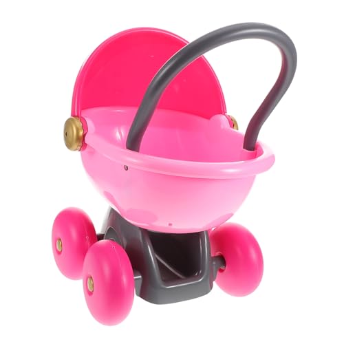 TOYANDONA Spielzeugkinderwagen Für Puppenwagenschmuck -Kinderwagen Mikro-Layout-Ornament Puppensachen Spiel Kinderwagen Puppe Süßer Kinderwagen Rosa Plastik von TOYANDONA