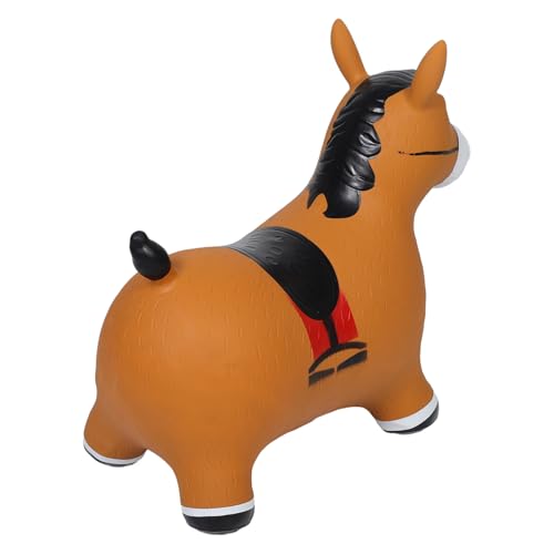 TOYANDONA Springendes Pferd Kinder Reiten Auf Pferd Hüpfende Tierspielzeuge Hüpfendes Pferd Schaukelpferd Spielzeug Jumper-Spielzeug Hüpfendes Spielzeug Light Brown PVC von TOYANDONA