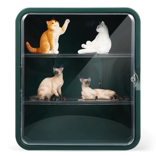 TOYANDONA Staubdichter Präsentationsständer Regal Hobby Vitrinen Figurenanzeige Vitrine Für Minifiguren Figur Vitrine Figurenorganisator Vitrine Für Figuren Figurenständer Green Plastik von TOYANDONA