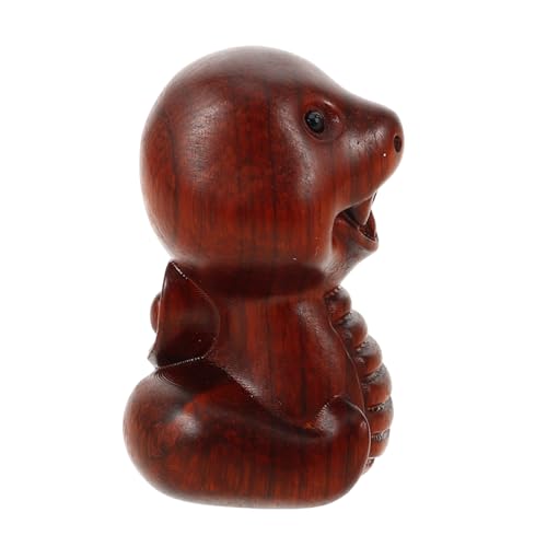 TOYANDONA Sternzeichen-Jahr Der Schlangen-Ornamente Schlangengartendekoration Falsche Schlange Schlangenskulptur Aus Holz Schlangenstatue Aus Holz Interessante Schlange Hölzern Light Brown von TOYANDONA