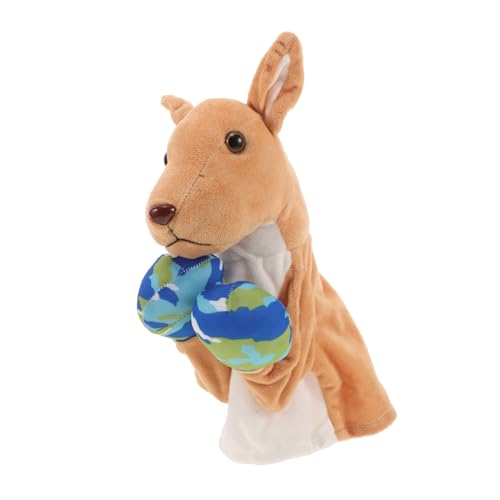 TOYANDONA Stofftiere Für Babys Spielzeug Neuheit Handpuppen Handpuppe Känguru Stofftiere Vorschule Handpuppe Bauernhofpuppen Plüschpuppe Kunststoff Khaki von TOYANDONA