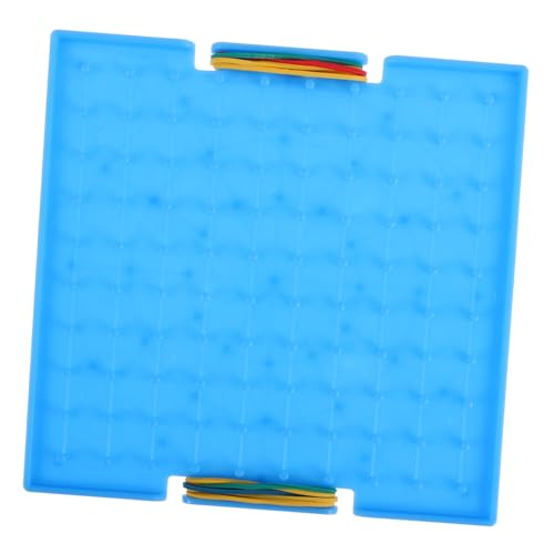 TOYANDONA Studenten-Pinnwand Geoboards für Platzwertkarten Kleinkindspielzeug weißes Steckbrett Geobretter mit Gummibändern geformte Steckbretter Geoboard-Kind Wandtafel Plastik Blue von TOYANDONA