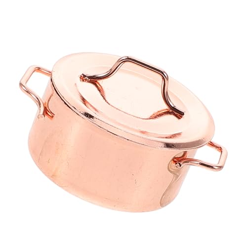 TOYANDONA Suppentopfmodell Mini- -küchenutensilien Mini-hausverzierung Modell Eines Mini-küchengeräts Miniatur-kochgeschirr Mini- -Layout-Requisite Mini-Topf- Legierung Rose Gold von TOYANDONA