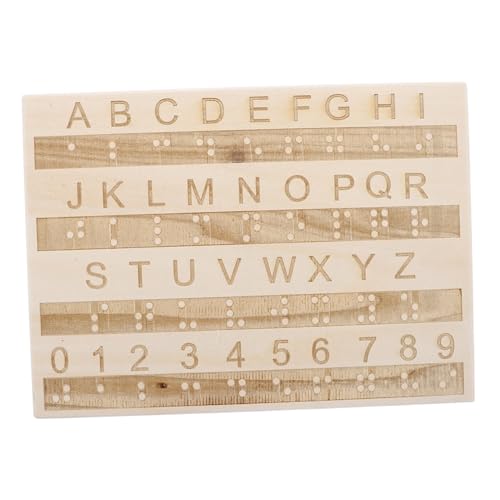 TOYANDONA Braille-lerntafel Aus Holz für Blinde Kinder für Sehbehinderte und Anfänger von TOYANDONA