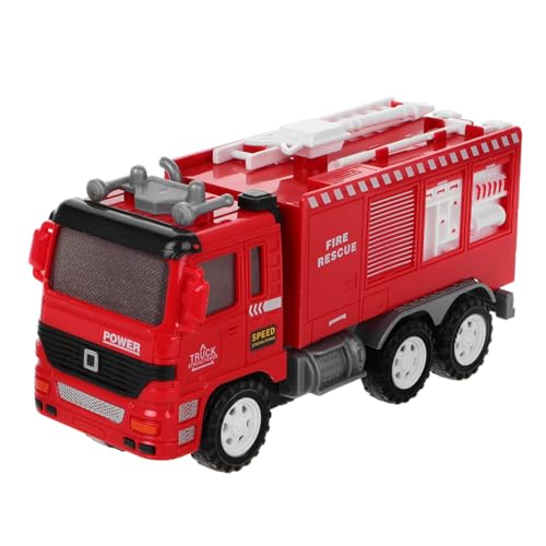 TOYANDONA Technisches Spielzeugfahrzeug Feuerwehrauto Baufahrzeuge Zurückziehen LKW-BAU Zieht Sich Zurück Spielfiguren, Fahrzeuge, Spielzeug Spielfigur Baufahrzeuge Rot Plastik von TOYANDONA