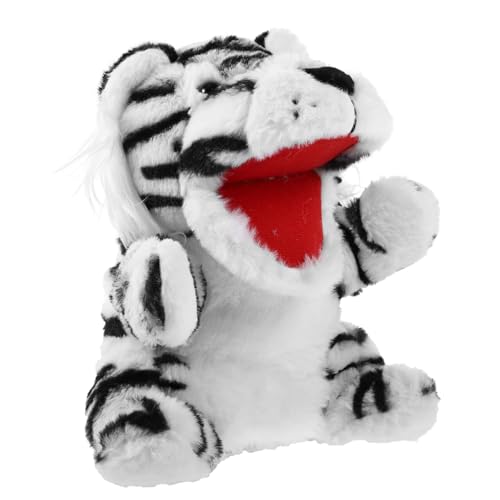 TOYANDONA Tierische Marionette Handpuppen Für Kinder Waldtiere Marionetten Rollenspiel Handpuppe Weißes Tiger Stofftier Plüschtier-handpuppen Kinder Fingerpuppe Spielzeug Pp Baumwolle von TOYANDONA