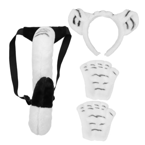 TOYANDONA Tiger Kostüm mit Stirnband Tigerohren Freiliegenden Tigerkrallen Handschuhen und Tiger Weiches Stofftier Party Accessoire für Karneval Cosplay und Geburtstagsfeiern TOYANDONA Tiger Kostüm mit Stirnband Tigerohren Freiliegenden Tigerkrallen Handschuhen und Tiger Weiches Stofftier Party Accessoire für Karneval Cosplay und Geburtstagsfeiern von TOYANDONA