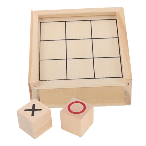 TOYANDONA -Toe Tabletop-Puzzlespiel Klassische Brettspiele Lernspielzeug für Kinder xo Schachbrett Gesellschaftsspiel Klassische Holzspielzeug Kartenspiel Couchtischdekoration Khaki von TOYANDONA