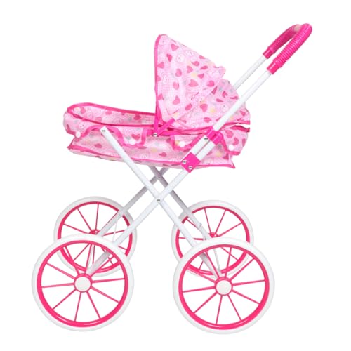 TOYANDONA Trolley- Puppe Regenschirm Kinderwagen Kinderwagen -Kinderwagen Kleinkind-Kinderwagen Kinderwagen einkaufswagen Oxford-Stoff Rosa von TOYANDONA