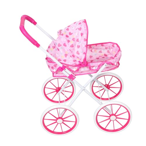 TOYANDONA Trolley- Puppe Regenschirm Kinderwagen -einkaufswagen -babytrage Kleinkind-Kinderwagen Kinderwagen Einkaufswagen Oxford-Stoff Rosa von TOYANDONA