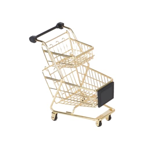 TOYANDONA Trolley-Spielset Kindertrolley Kinder schubkarre kindertrolli kindereinkaufswagen Kinderwagen Trolley Spielzeug Spielwagen vortäuschen Mini-Einkaufswagen Rollenspielwagen Golden von TOYANDONA