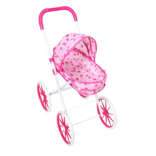 TOYANDONA Trolley- großer puppenwagen Kinderwagen Mini-Puppenwagen Regenschirm Kinderwagen einkaufswagen Kinderwagen Mini-Kinderwagen Eisenrahmen Rosa von TOYANDONA