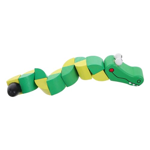 TOYANDONA Verdrehte Krokodil-bausteine Kinderdrehspielzeug Kinderspielzeug Kinder Drehendes Spielzeug Lernspielzeug Mit Alligatormotiv Sensorische Spielblöcke Stapel- Und Drehspielzeug Holz von TOYANDONA