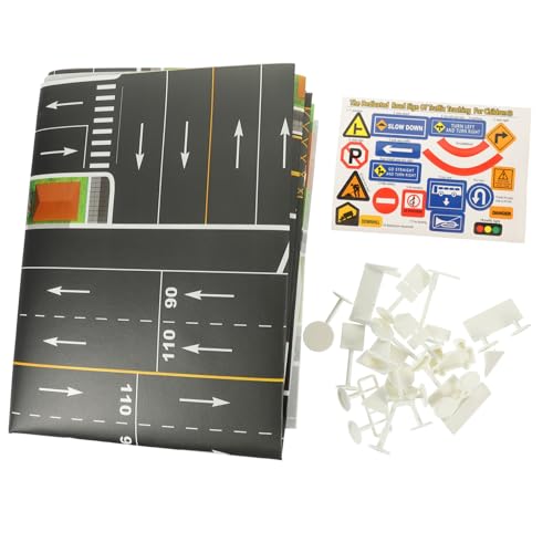 TOYANDONA Verkehrszeichen Spielset Teiligem Straßenverkehrszeichen und Großer Spielmatte Pädagogisches Sicher Langlebig Tragbar für Frühkindliches Lernen TOYANDONA Verkehrszeichen Spielset Teiligem Straßenverkehrszeichen und Großer Spielmatte Pädagogisches Sicher Langlebig Tragbar für Frühkindliches Lernen von TOYANDONA