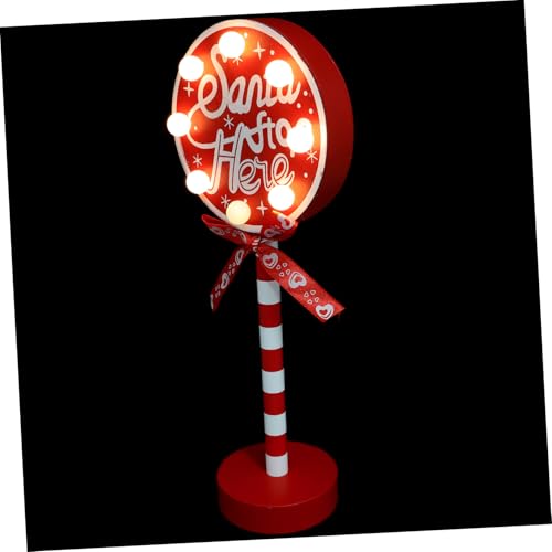 TOYANDONA Weihnachtsbeleuchtung Nachttischlampe Weihnachtsbaum Lichter Farbtonlichter Nachtlicht holzlampe weihnachtsdekoration Fenster Weihnachtsschmuck leuchtendes Kiefernholz rot von TOYANDONA