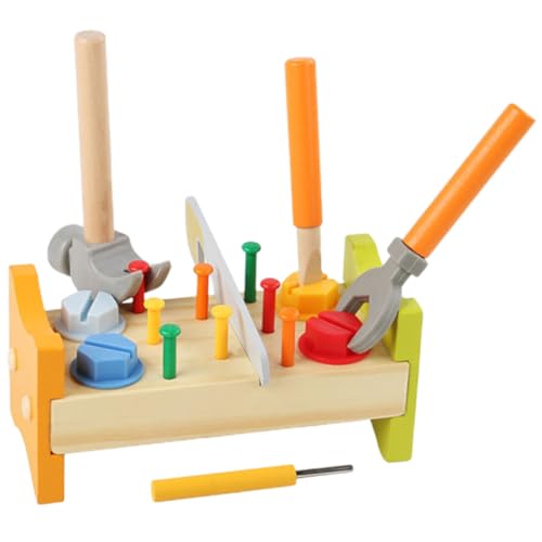 TOYANDONA Werkbank Mit Schlagnagel Für Lernspielzeug Zur Von Motorischen Fähigkeiten Pounding Peg Workbench Für Kleinkinder Und Babys von TOYANDONA