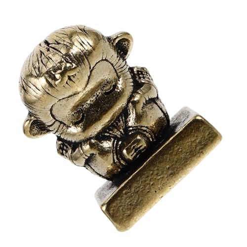 TOYANDONA Wukong-siegel Dekoration Der Affenstatue Tierstatuenverzierung Affendekor Zu Hause DIY Schnitzstempel Handbuch Stempel Affenstempel Miniatur-tierdekor Siegelstempel Messing Golden von TOYANDONA