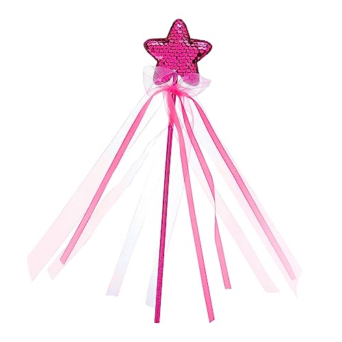 TOYANDONA Zauberstab Fairy Wand Party mitgebsel Kinderparty Kostümzubehör Kindergeburtstag Toy Fee Puppe Mädchen Stern-Glitzer-Zauberstäbe glitzernde Zauberstäbe Plastik rot von TOYANDONA