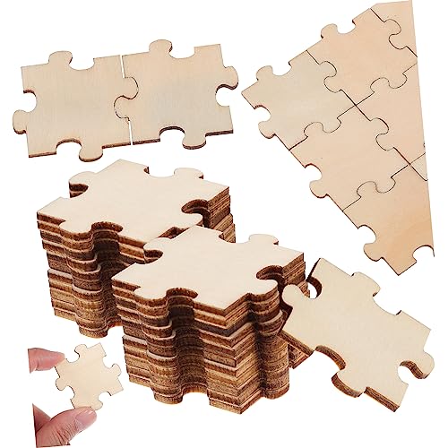 TOYANDONA Zusammengebaute Bausteine Puzzle-Spielzeug Puzzles Leere Rätsel leeres Puzzle Rätsel malen unvollendetes Rätsel DIY Bastelausschnitt Holz von TOYANDONA