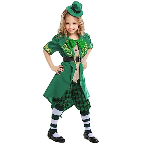 TOYANDONA Mädchen-Outfit Hut Hose Grün St. Patricks Day Kostüm Für Halloween-Party von TOYANDONA