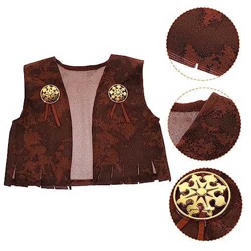 TOYANDONA kinderkostüme Halloween kinderkostum Halloween Verkleidung Weste faschingskostüme Kinderkleider -Cosplay-Kleidung für Party Partygeschenk Zubehör Gestrick Brown von TOYANDONA