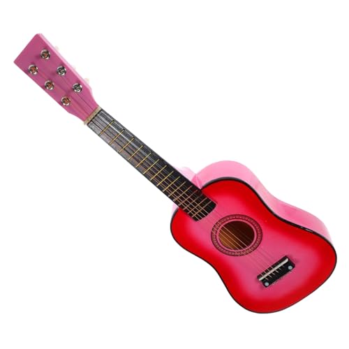 TOYANDONA kleine Gitarre musikinstrumente Musik Instrumente kinderspielzeug spielzeuge für Kid Toys gefälschte Gitarre Kleinkind Gitarre Ukulele für Anfänger Linde Rosa von TOYANDONA