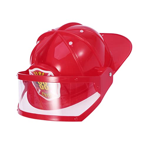 TOYANDONA kreatives Kinderspielzeug Feuerhut- Feuerwehrhelm sensorisches Feuerwehrauto Kinderhelm Spielzelt Konstruktionsspielzeug Schutzhelm rot von TOYANDONA