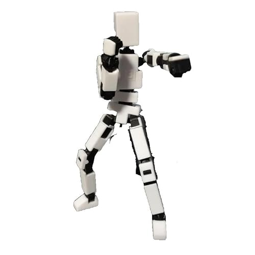 TOYLUCKY13 3D-Druck-Multi-Joint bewegliches mechanisches Puppenmodell, Weiß, Fantasie, Cartoon, Superheld, Militär, 4 cm, 14 cm, Superhelden, Figur von TOYLUCKY13