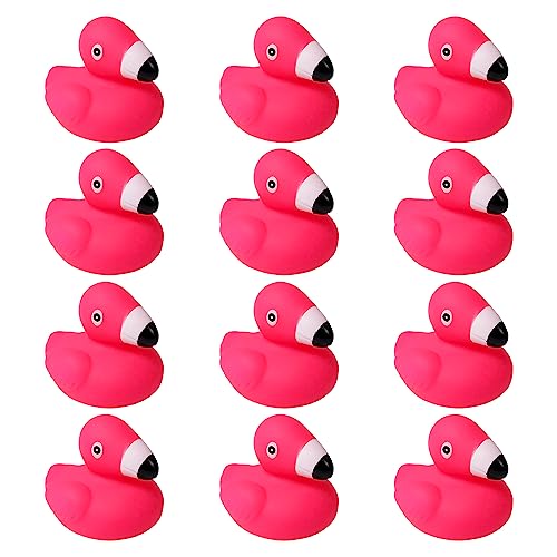 12st Flamingo Gummiente, Niedlich Flamingo Badespielzeug Badespielzeug für Gummienten Mini Gummienten für Dusche Geburtstag Party Gastgeschenke Heimdekoration Klassenzimmer Preise von TOYMIS