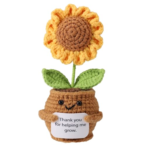 Positive Sonnenblume Puppe, Danke Dass Du Mir Beim Wachsen Geholfen Hast Geschenke Klein Dankeschön Geschenke Niedliche Handarbeit Schreibtischdekor fürs Büro Als Geburtstagsgeschenk für Lehrer von TOYMIS