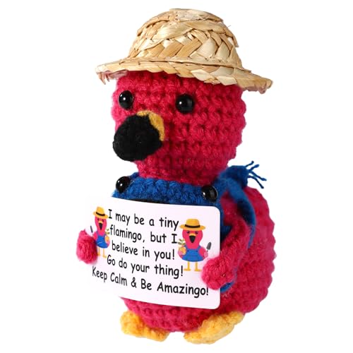 TOYMIS Gehäkelter Flamingo, Lustiger Handgemachter Inspirierender Gehäkelter Flamingo mit Ermutigender Karte Positive Unterstützungspuppe Praktisches Accessoire für Zuhause Schule Büro Dekor TOYMIS Gehäkelter Flamingo, Lustiger Handgemachter Inspirierender Gehäkelter Flamingo mit Ermutigender Karte Positive Unterstützungspuppe Praktisches Accessoire für Zuhause Schule Büro Dekor von TOYMIS