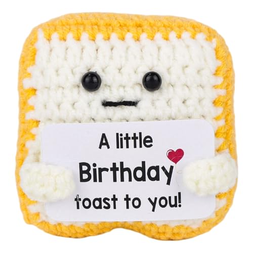 TOYMIS Gestrickter Positiver Toast, EIN Kleiner Geburtstagstoast Auf Dich Süßes Positives Puppengeschenk mit Geburtstagskarte für Papa Mama Frauen Männer Mädchen Jungen TOYMIS Gestrickter Positiver Toast, EIN Kleiner Geburtstagstoast Auf Dich Süßes Positives Puppengeschenk mit Geburtstagskarte für Papa Mama Frauen Männer Mädchen Jungen von TOYMIS