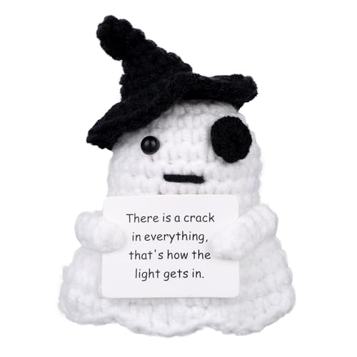 TOYMIS Halloween-Gespenst, Handgefertigte Gespenst-Strickpuppe mit Inspirierender Karte und Hexenhut als Geschenk für die Halloween-Party Tischdekoration TOYMIS Halloween-Gespenst, Handgefertigte Gespenst-Strickpuppe mit Inspirierender Karte und Hexenhut als Geschenk für die Halloween-Party Tischdekoration von TOYMIS