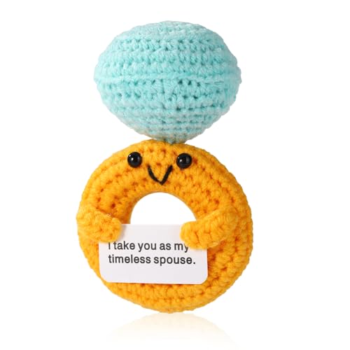 TOYMIS Positive Diamantringe Puppe, Handgemachter Gehäkelter Heiratsantragsring Blau und Gelb Verlobungsringe Eheringe Spielzeug für Paare Jahrestag Frauengeschenk TOYMIS Positive Diamantringe Puppe, Handgemachter Gehäkelter Heiratsantragsring Blau und Gelb Verlobungsringe Eheringe Spielzeug für Paare Jahrestag Frauengeschenk von TOYMIS