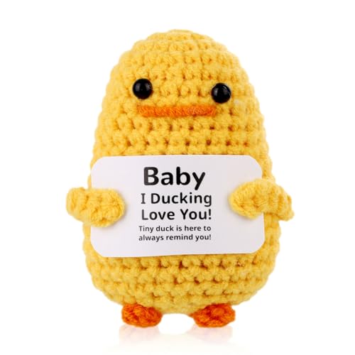 TOYMIS Positive Ente, I Ducking Love You Ente Positive Gehäkelte Ente Positives Tier Motivierende Häkelenten Süßes Mini-Häkeltier für Babygeschenk Wohndekoration von TOYMIS