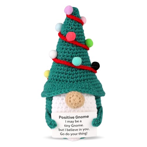 TOYMIS Positive GNOME Häkeln, Weihnachtswichtel Häkeln Positive Weihnachtshäkeln Positive Gehäkelt Gehäkelte Weihnachtsdeko für Weihnachtsdekoration Motivierendes Geschenk(Grün) von TOYMIS