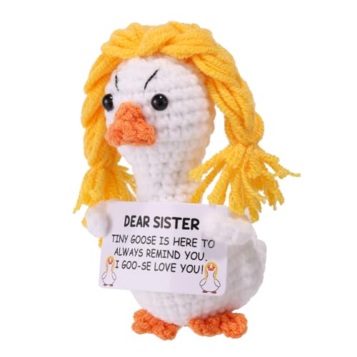 TOYMIS Positive Gestrickte Gäns Puppe, Gehäkelte Weiße Gans mit Ermutigungskarte für Schwestern Gehäkeltes Tier für Wohndekoration Geburtstag Abschlussgeschenk TOYMIS Positive Gestrickte Gäns Puppe, Gehäkelte Weiße Gans mit Ermutigungskarte für Schwestern Gehäkeltes Tier für Wohndekoration Geburtstag Abschlussgeschenk von TOYMIS