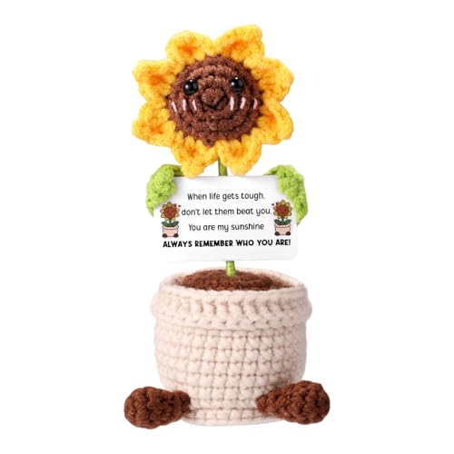 TOYMIS Positive Sonnenblume Gehäkelt, Süße Handgemachte Gehäkelte Sonnenblume mit Positiver Botschaft Lustiges Emotionales Unterstützungspflanzen Ermutigungsgeschenk für Familie Freunde Kollegen TOYMIS Positive Sonnenblume Gehäkelt, Süße Handgemachte Gehäkelte Sonnenblume mit Positiver Botschaft Lustiges Emotionales Unterstützungspflanzen Ermutigungsgeschenk für Familie Freunde Kollegen von TOYMIS