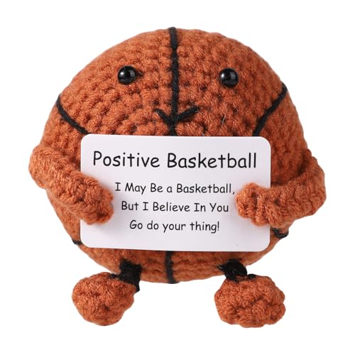 TOYMIS Positiver Basketball, Gehäkelter Basketball Mini-Puppe Basketball zur Emotionalen Unterstützung Positives Geschenk Emotionales Unterstützungsgeschenk für Kinder und Erwachsene von TOYMIS