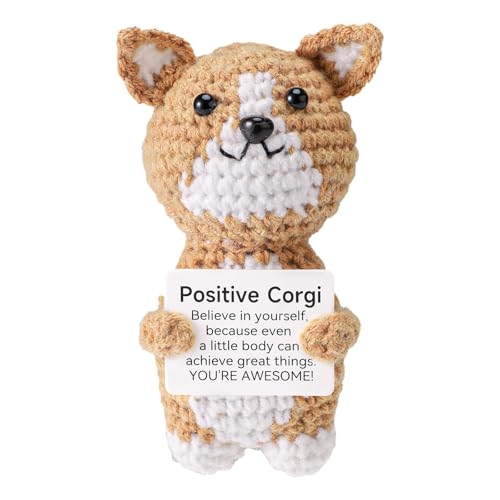 TOYMIS Positiver Corgi, Stehender Corgi Häkeln Emotionale Unterstützung Positives Tier für Ermutigendes Geschenk Zuhause Büro Dekoration Abschlussgeschenk von TOYMIS