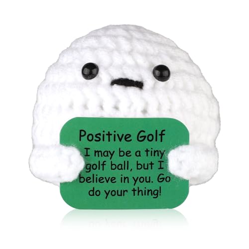 TOYMIS Positiver Golfball Gehäkelt, Lustiger Positiver Golfball Gestrickt Wollgarnpuppe Positive Gestrickte Mini-Puppe Ideen für Golfgeschenke für Männer und Frauen von TOYMIS