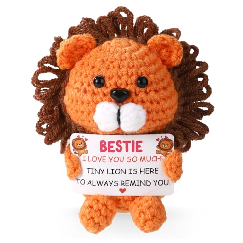 TOYMIS Positiver Löwe für Freunde, Emotionaler Plüsch Positive Unterstützung Gehäkelter Löwe Wollgarn Süße Strickpuppe für Freunde und Schwestern TOYMIS Positiver Löwe für Freunde, Emotionaler Plüsch Positive Unterstützung Gehäkelter Löwe Wollgarn Süße Strickpuppe für Freunde und Schwestern von TOYMIS