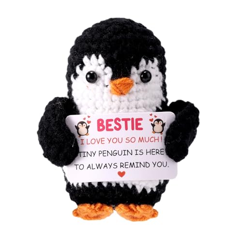 TOYMIS Positiver Pinguin, Emotionale Plüschpuppe zur Positiven Unterstützung Wollgarn Gehäkelter Pinguin mit Ermutigungskarte für Freunde TOYMIS Positiver Pinguin, Emotionale Plüschpuppe zur Positiven Unterstützung Wollgarn Gehäkelter Pinguin mit Ermutigungskarte für Freunde von TOYMIS